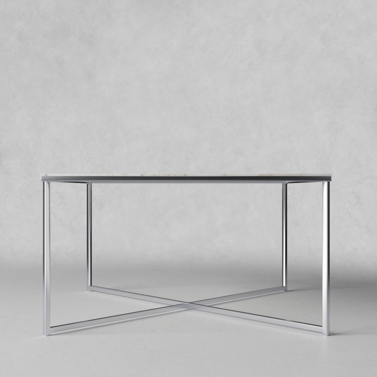 Sofatable marble and steel square 3D model_2