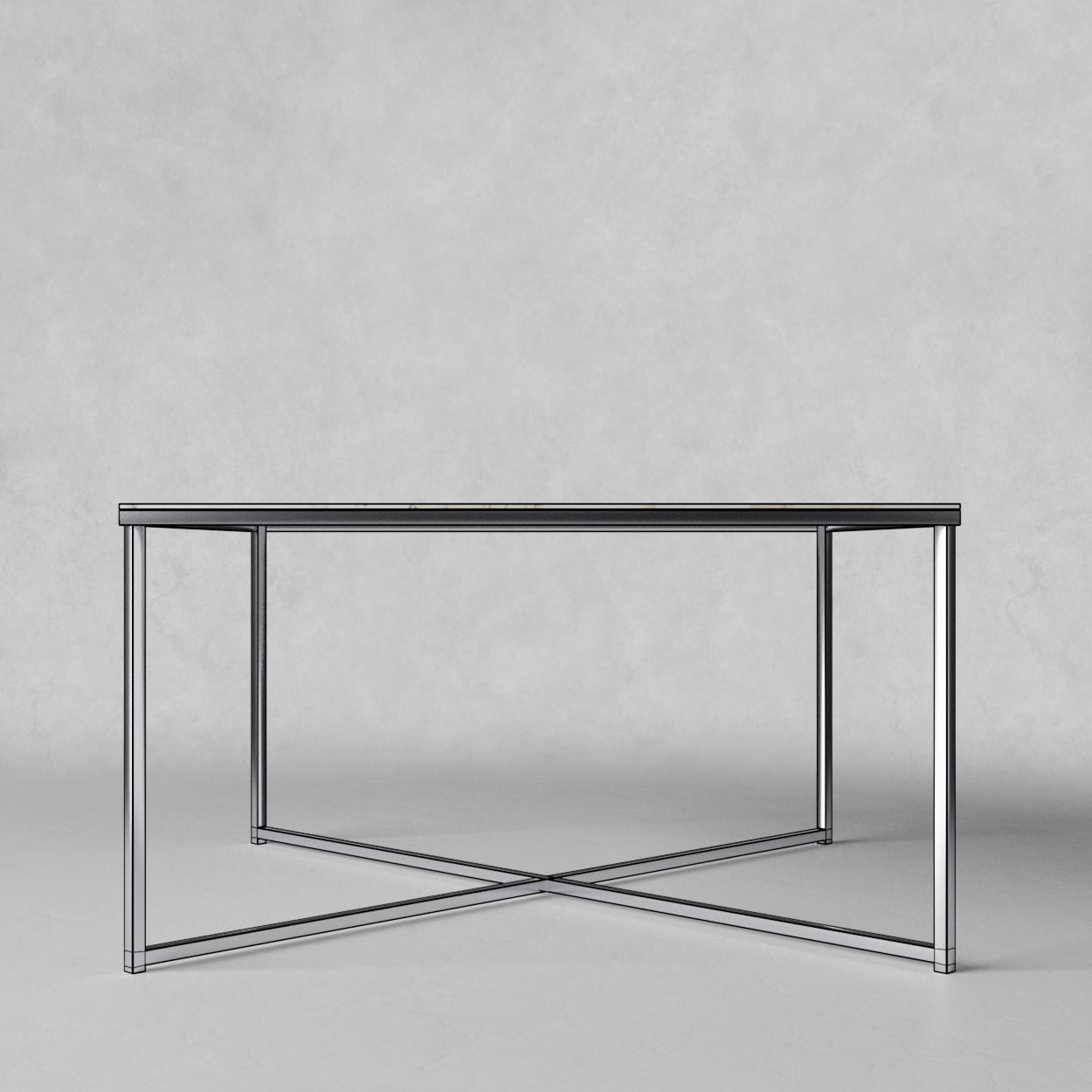 Sofatable marble and steel square 3D model_10