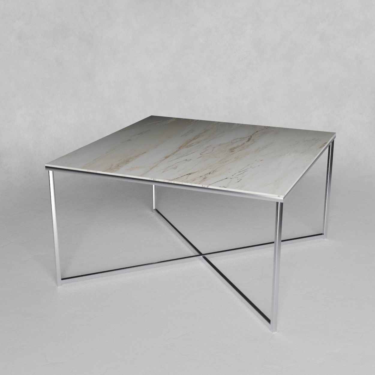 Sofatable marble and steel square 3D model_5