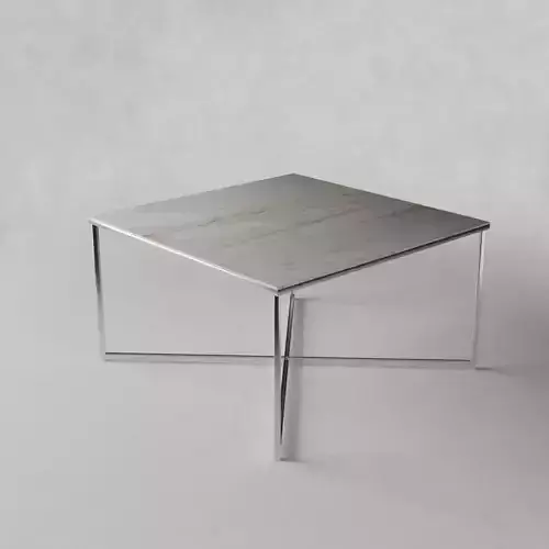 Sofatable marble and steel square