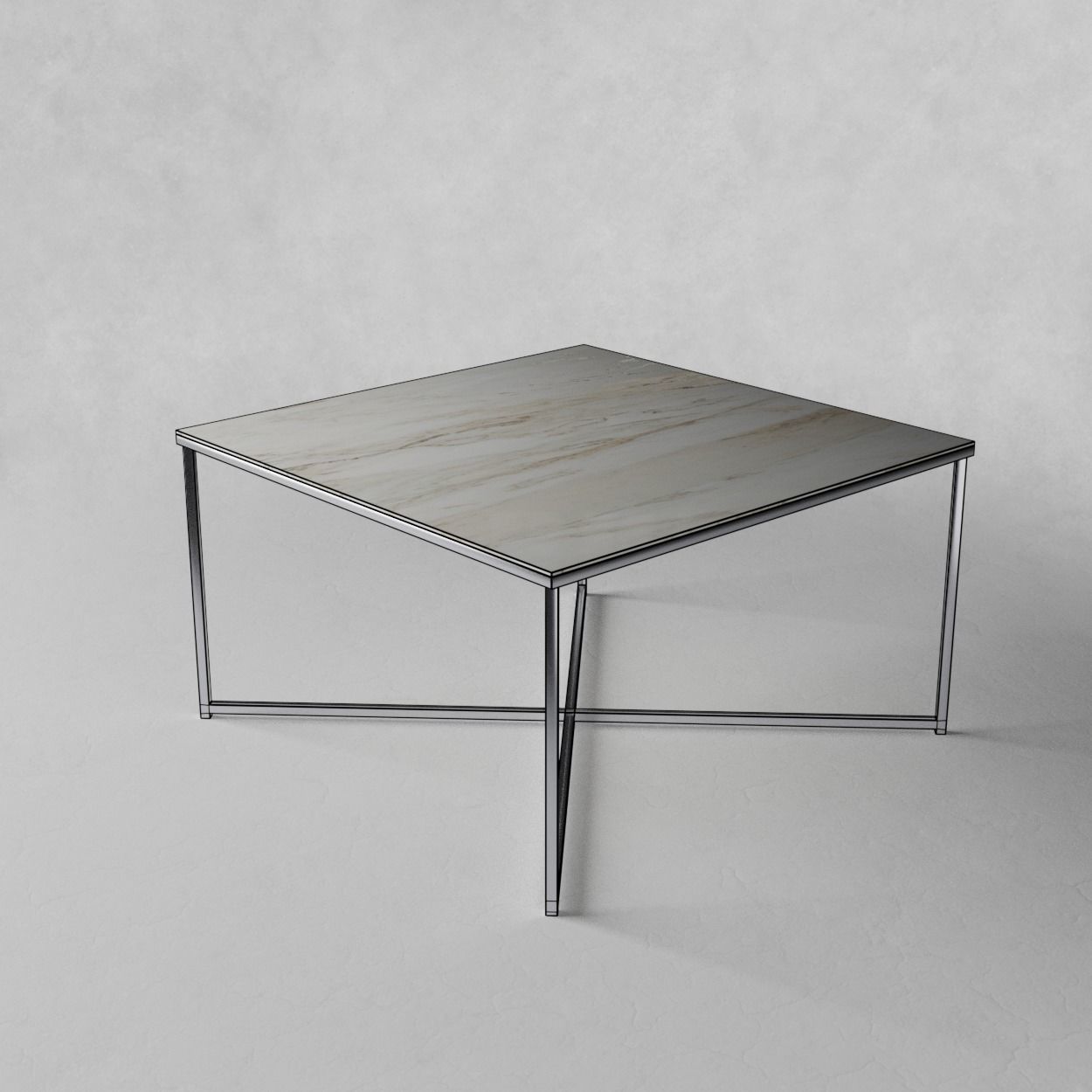 Sofatable marble and steel square 3D model_16