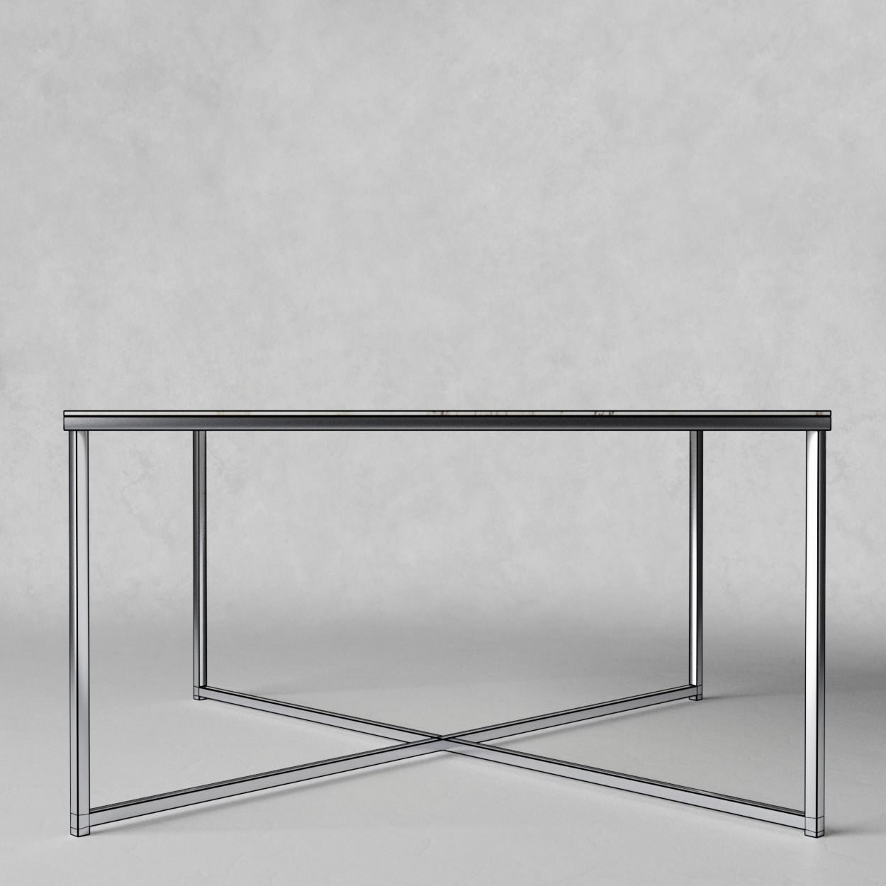 Sofatable marble and steel square 3D model_14