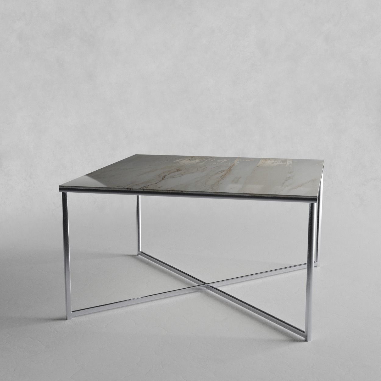 Sofatable marble and steel square 3D model_6