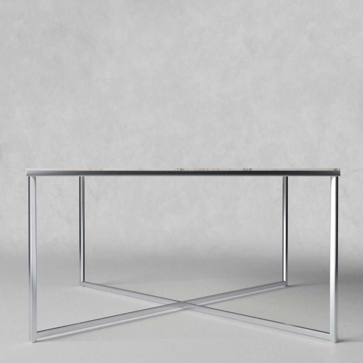 Sofatable marble and steel square 3D model_1