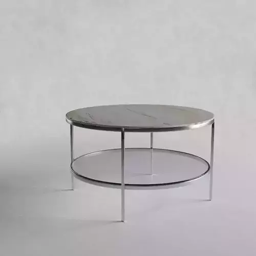 Sofatable marble steel round
