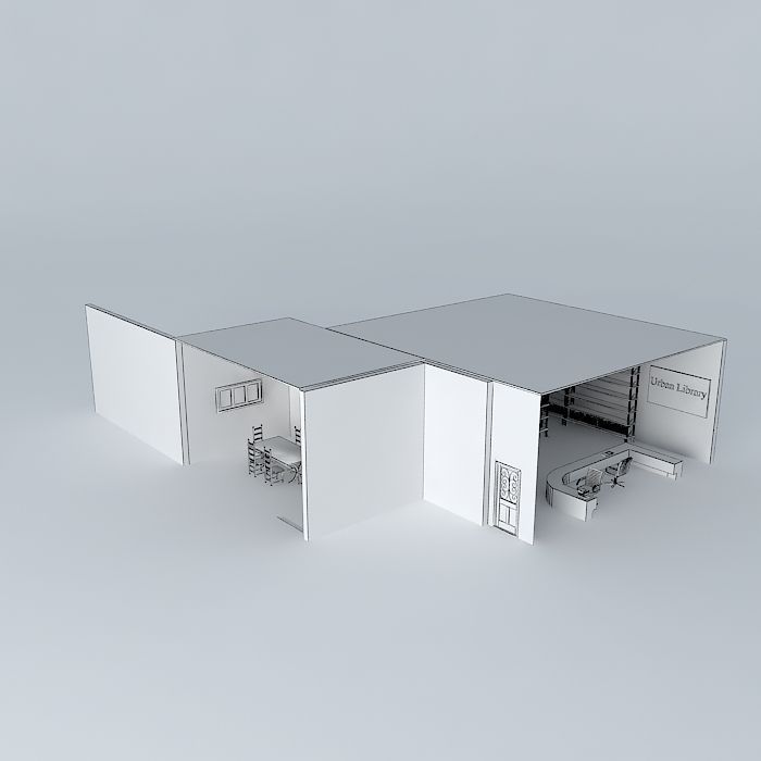 Library interior Free 3D model_3