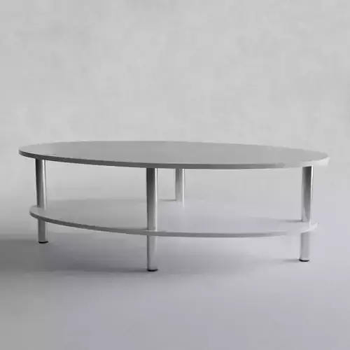 Sofatable oval wood white