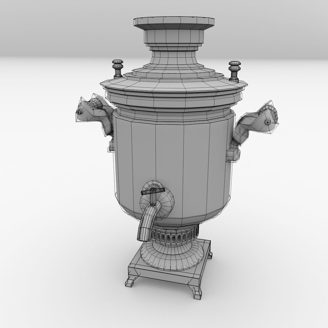 Samovar russian coffee pot 3D model_4