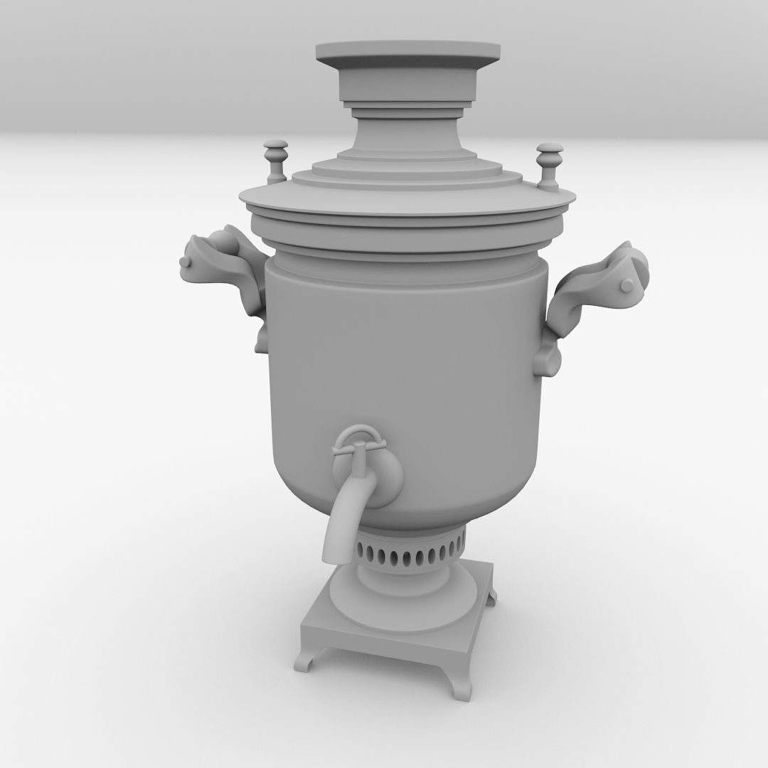 Samovar russian coffee pot 3D model_3