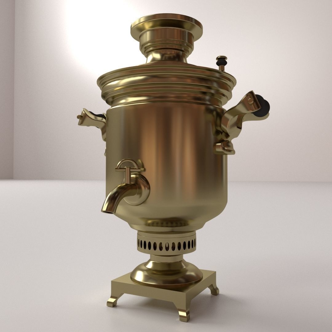 Samovar russian coffee pot 3D model_2