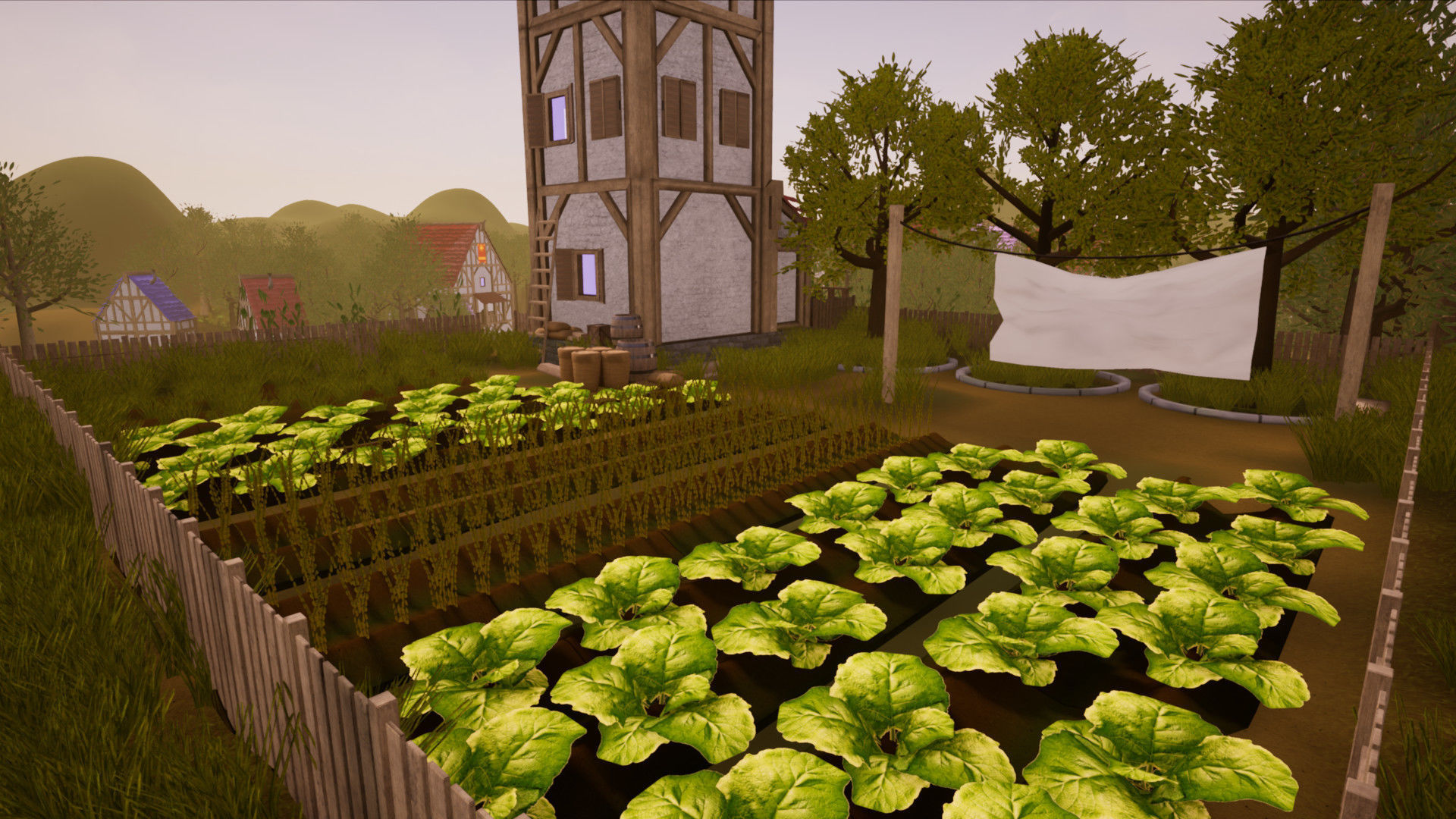 Modular Town Village Houses Kit Low-poly 3D model_12