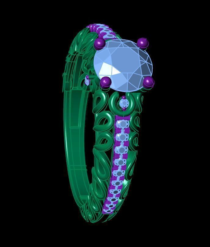 Pearl Shape Ring 3D print model_9