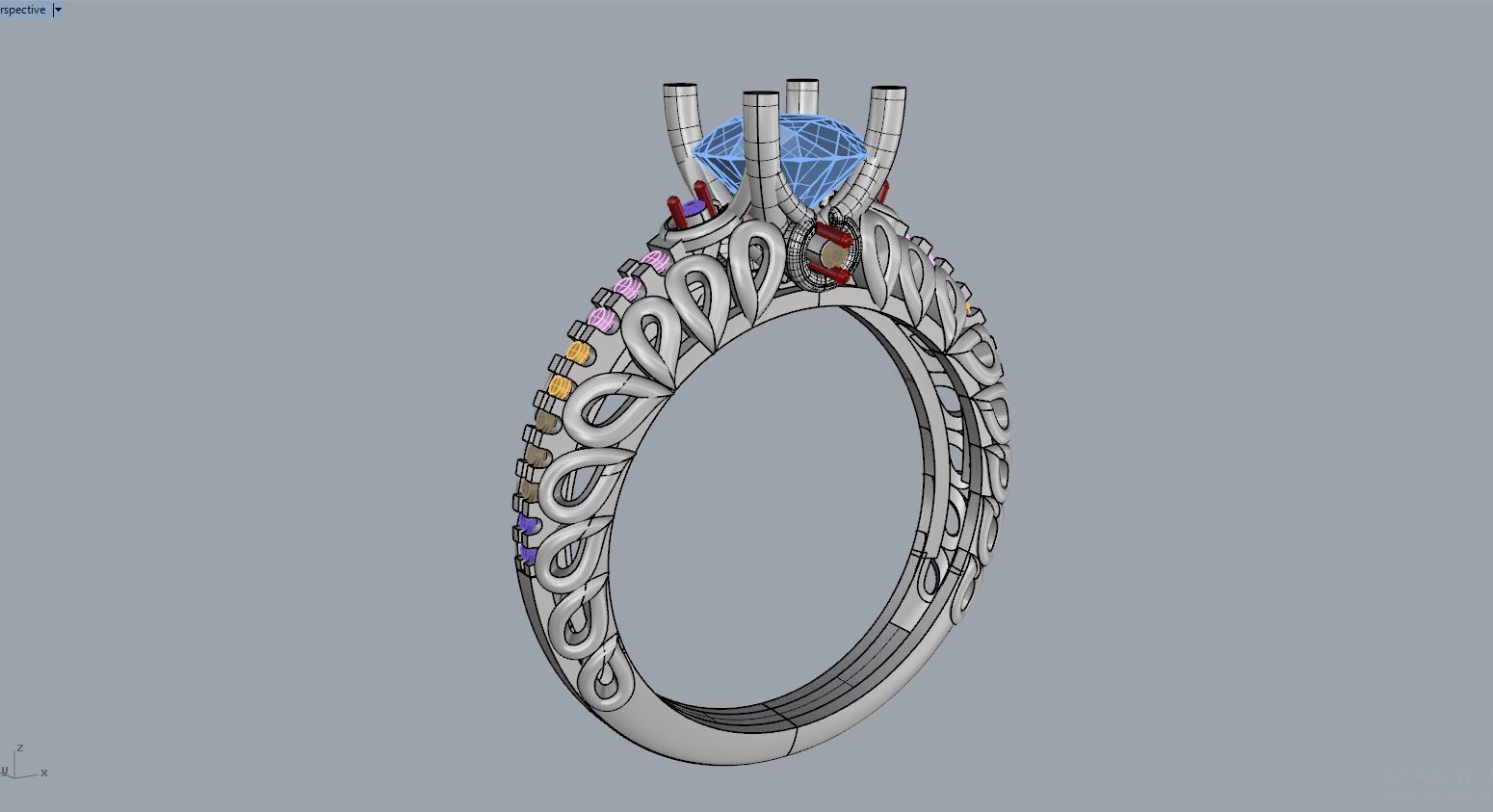 Pearl Shape Ring 3D print model_10