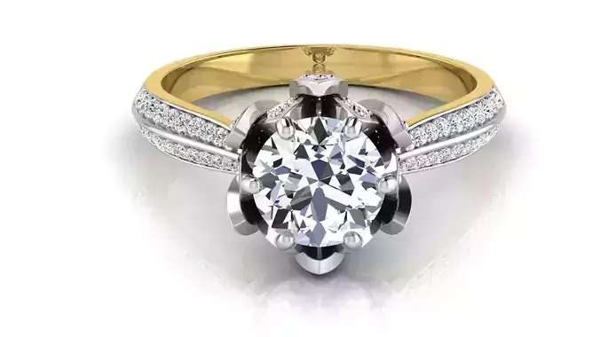 Flower Shape Wedding Ring 