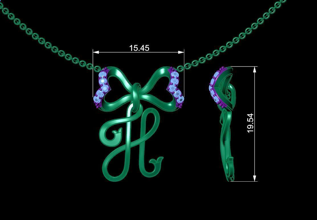 Alphabets Pendant A to Z  3D print model_14