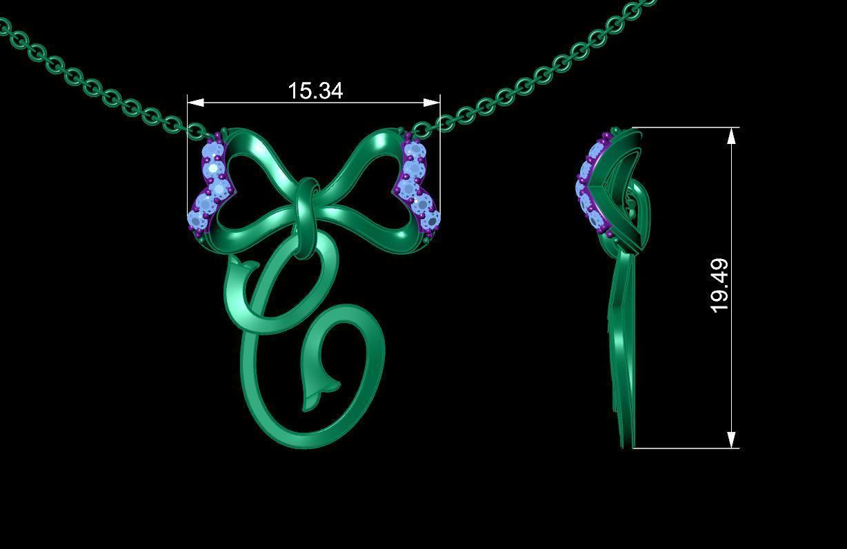 Alphabets Pendant A to Z  3D print model_9