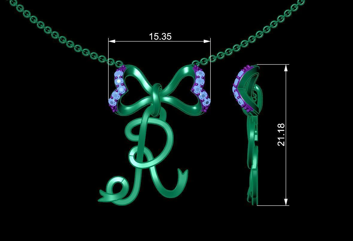 Alphabets Pendant A to Z  3D print model_24
