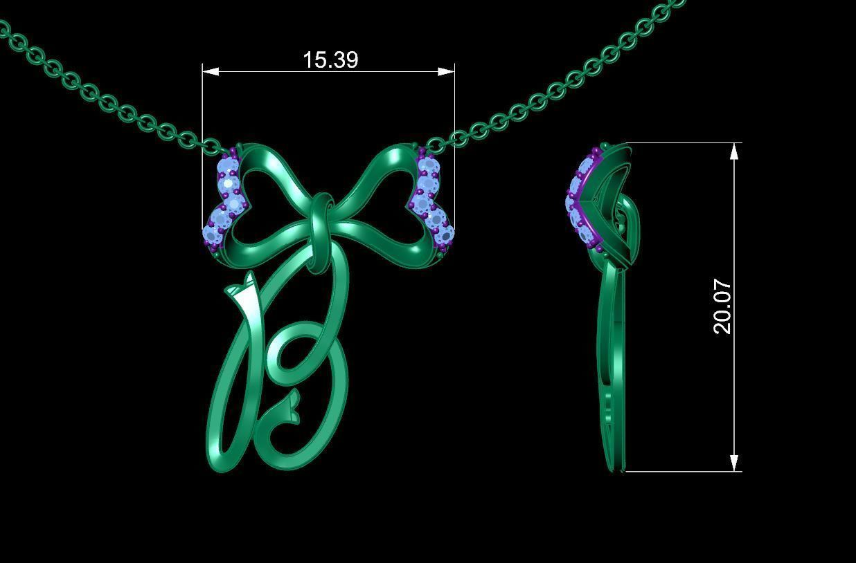 Alphabets Pendant A to Z  3D print model_8