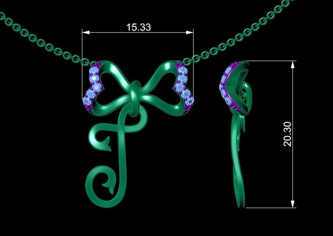 Alphabets Pendant A to Z  3D print model_16