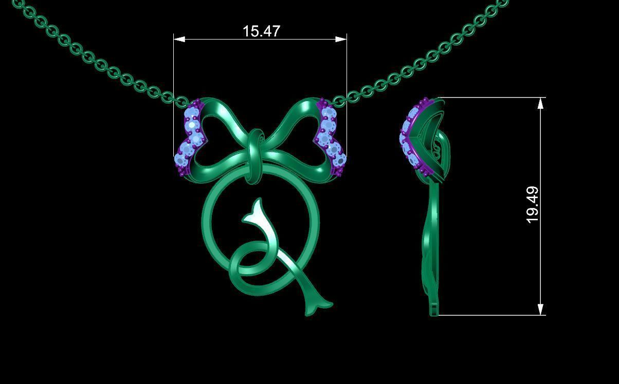 Alphabets Pendant A to Z  3D print model_23