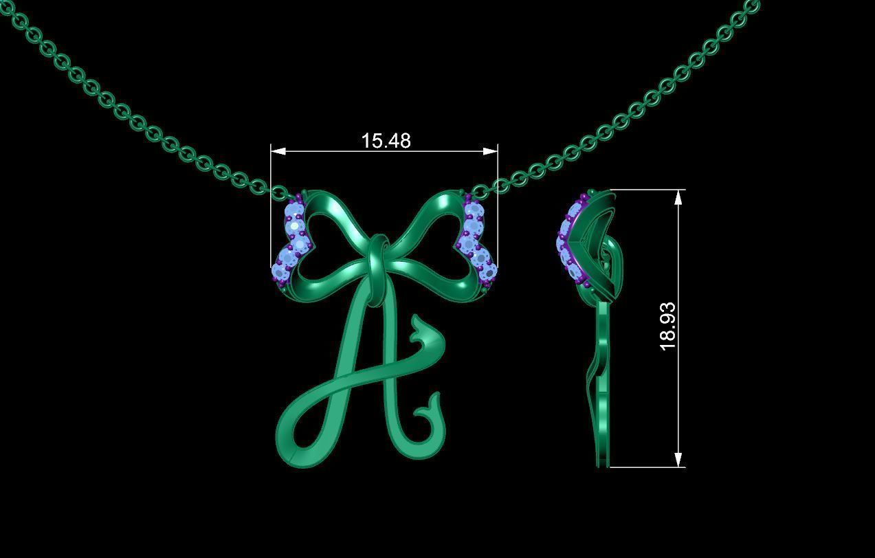Alphabets Pendant A to Z  3D print model_7