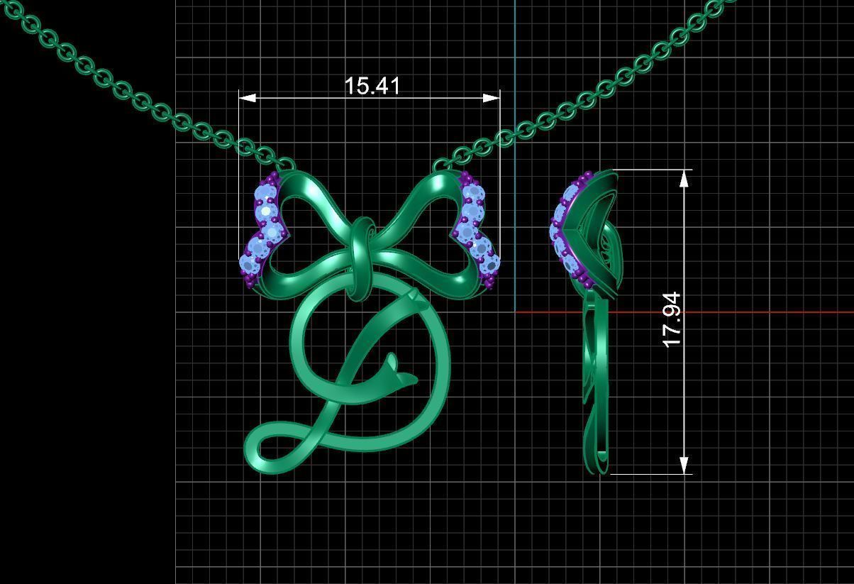 Alphabets Pendant A to Z  3D print model_10