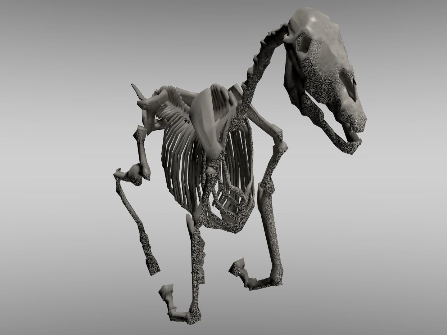 Horse Skeleton Low-poly 3D model_6