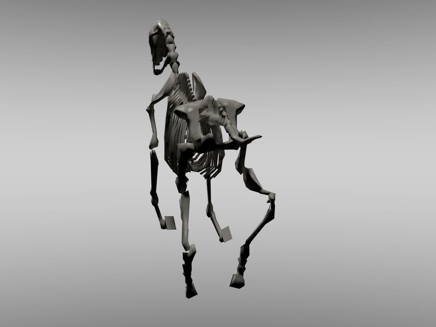 Horse Skeleton Low-poly 3D model_3