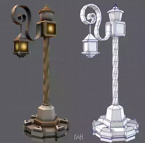 Lamp Post V01 Low-poly 3D model