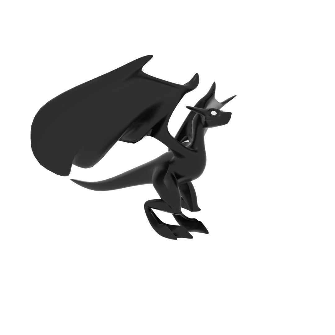 Small Flying Dragon Low-poly 3D model_12