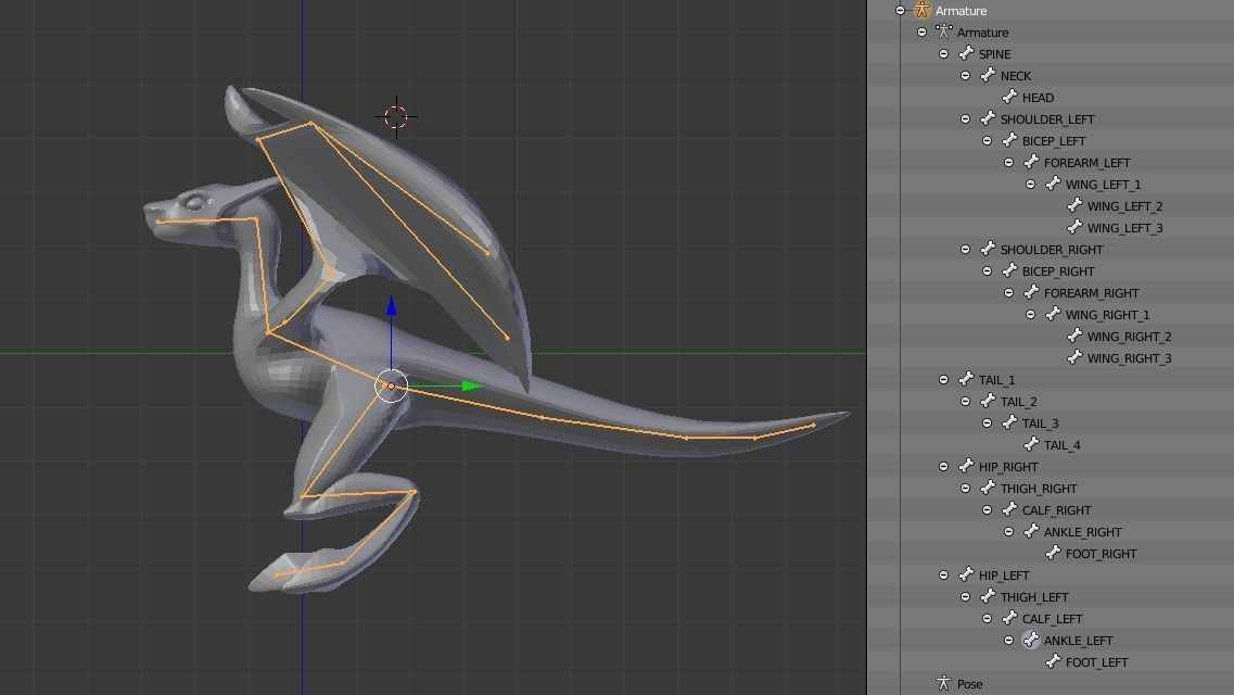 Small Flying Dragon Low-poly 3D model_45