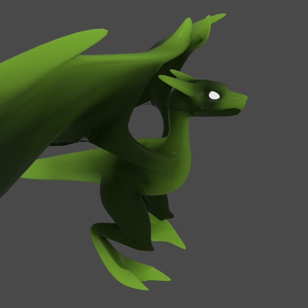 Small Flying Dragon Low-poly 3D model_7