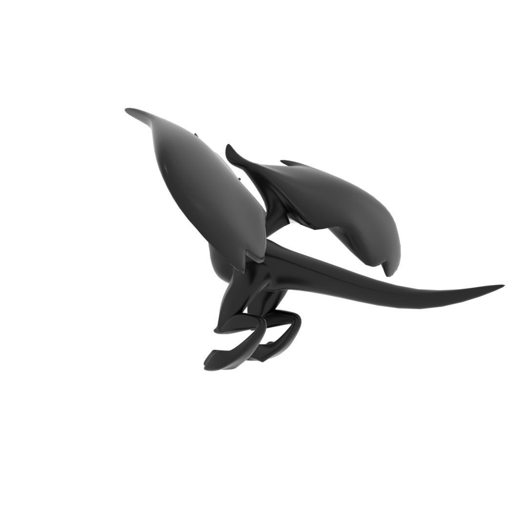 Small Flying Dragon Low-poly 3D model_30