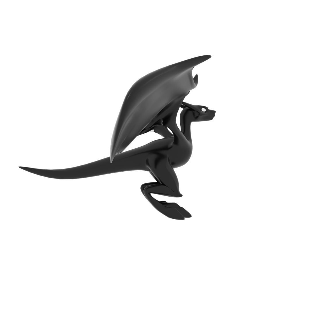 Small Flying Dragon Low-poly 3D model_16