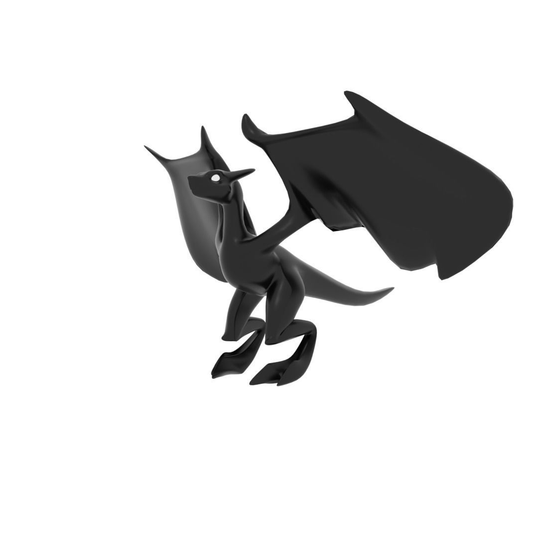 Small Flying Dragon Low-poly 3D model_38