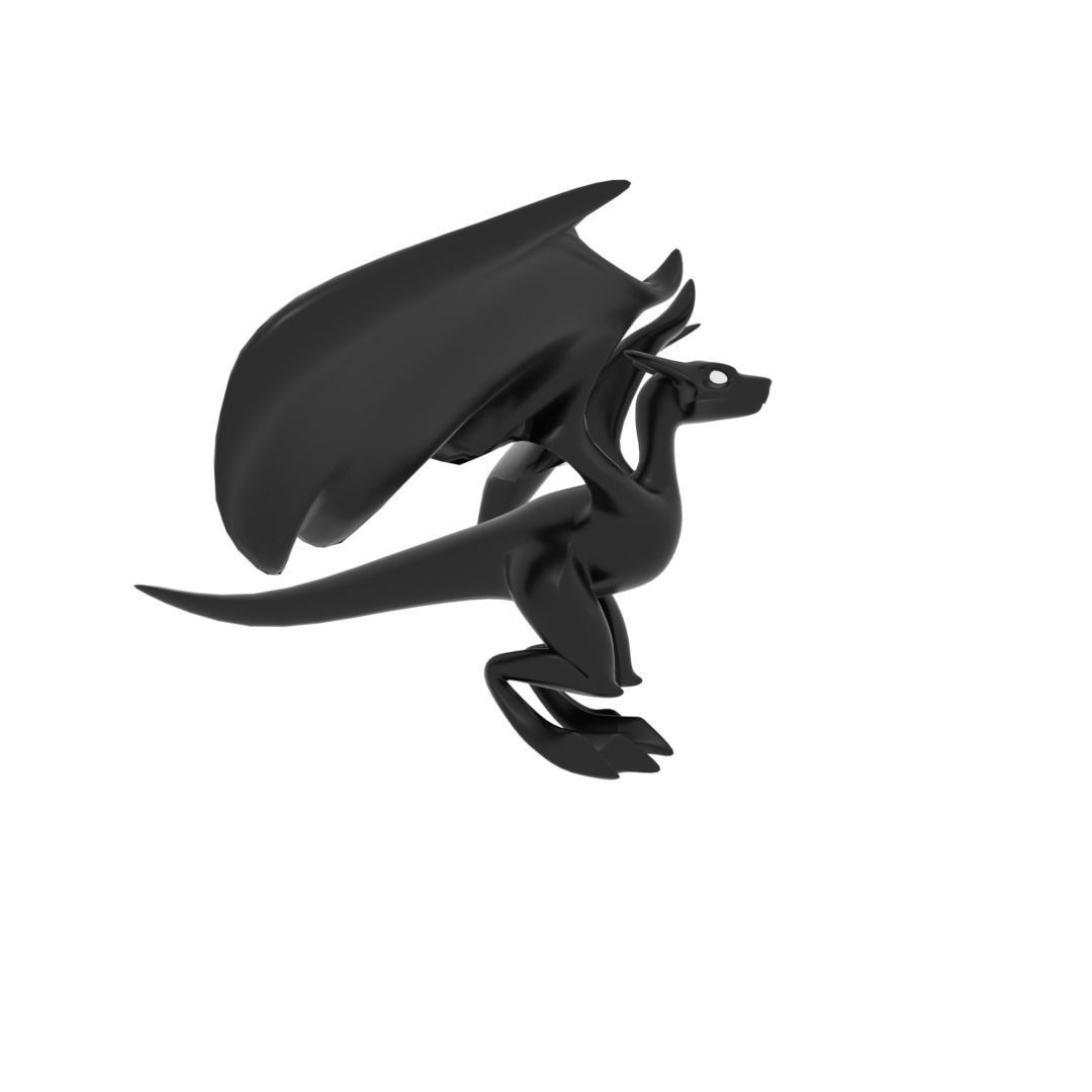 Small Flying Dragon Low-poly 3D model_14