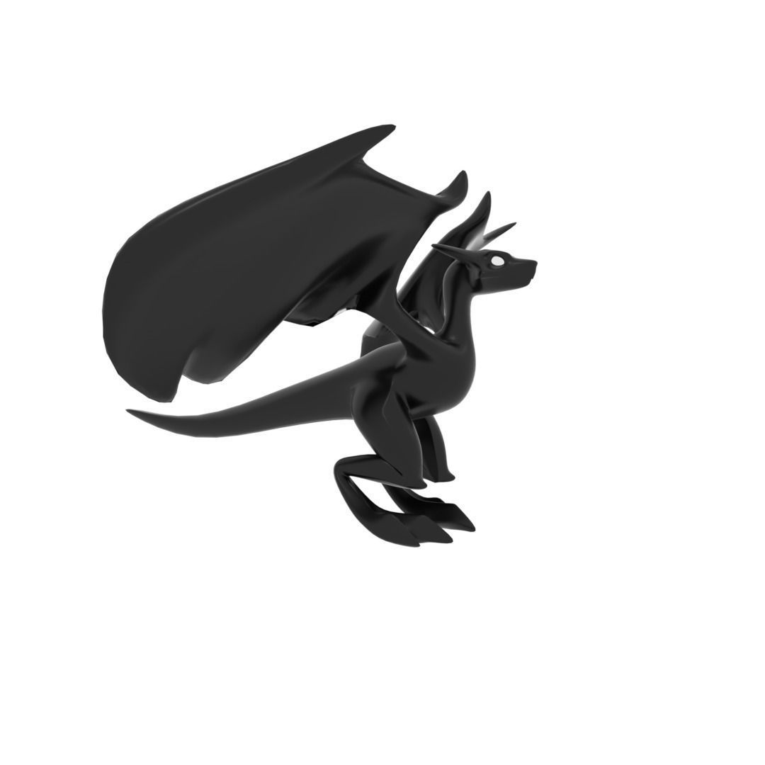 Small Flying Dragon Low-poly 3D model_13