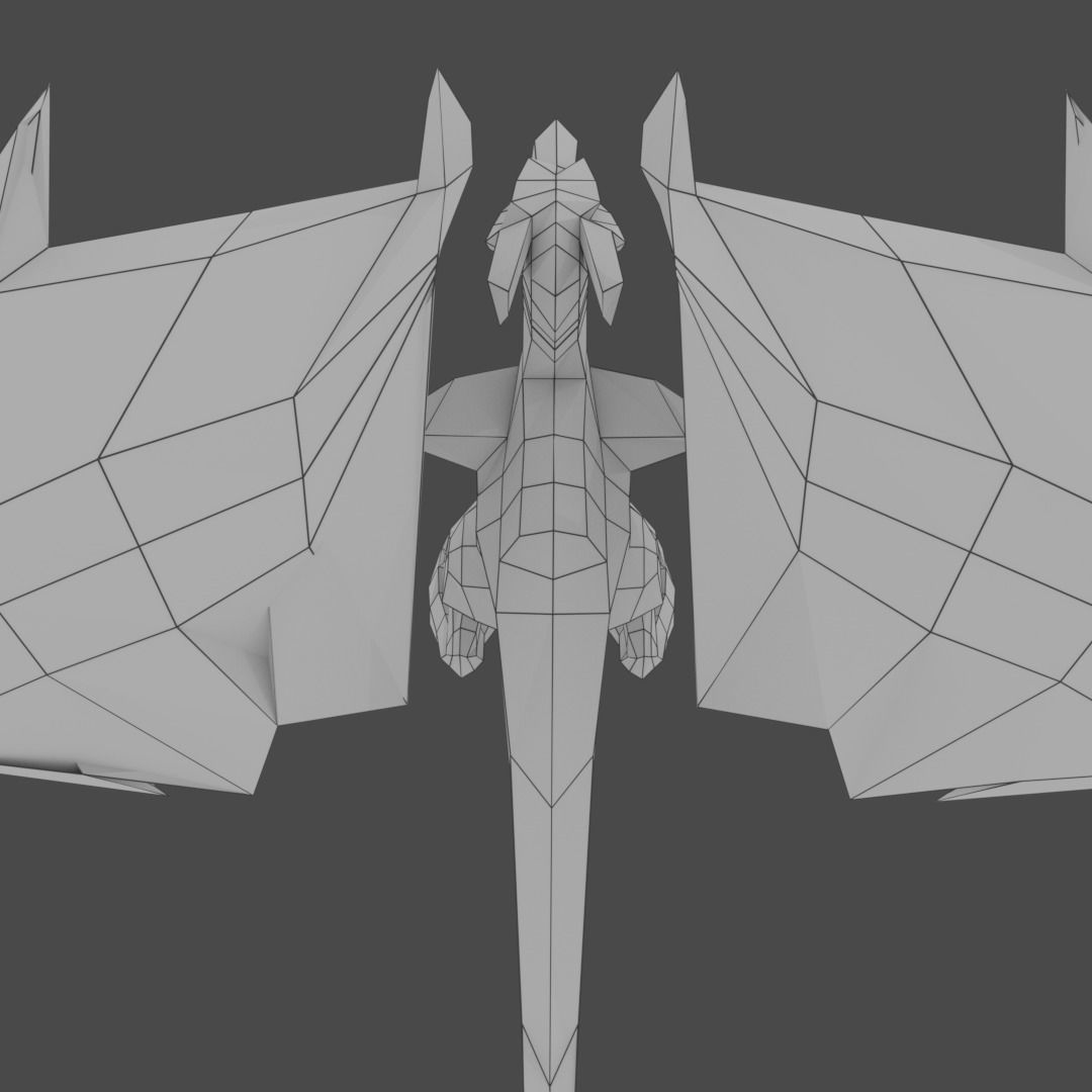 Small Flying Dragon Low-poly 3D model_4