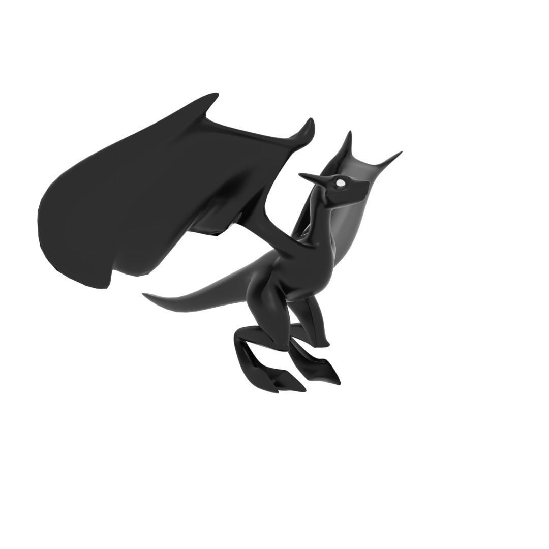 Small Flying Dragon Low-poly 3D model_11
