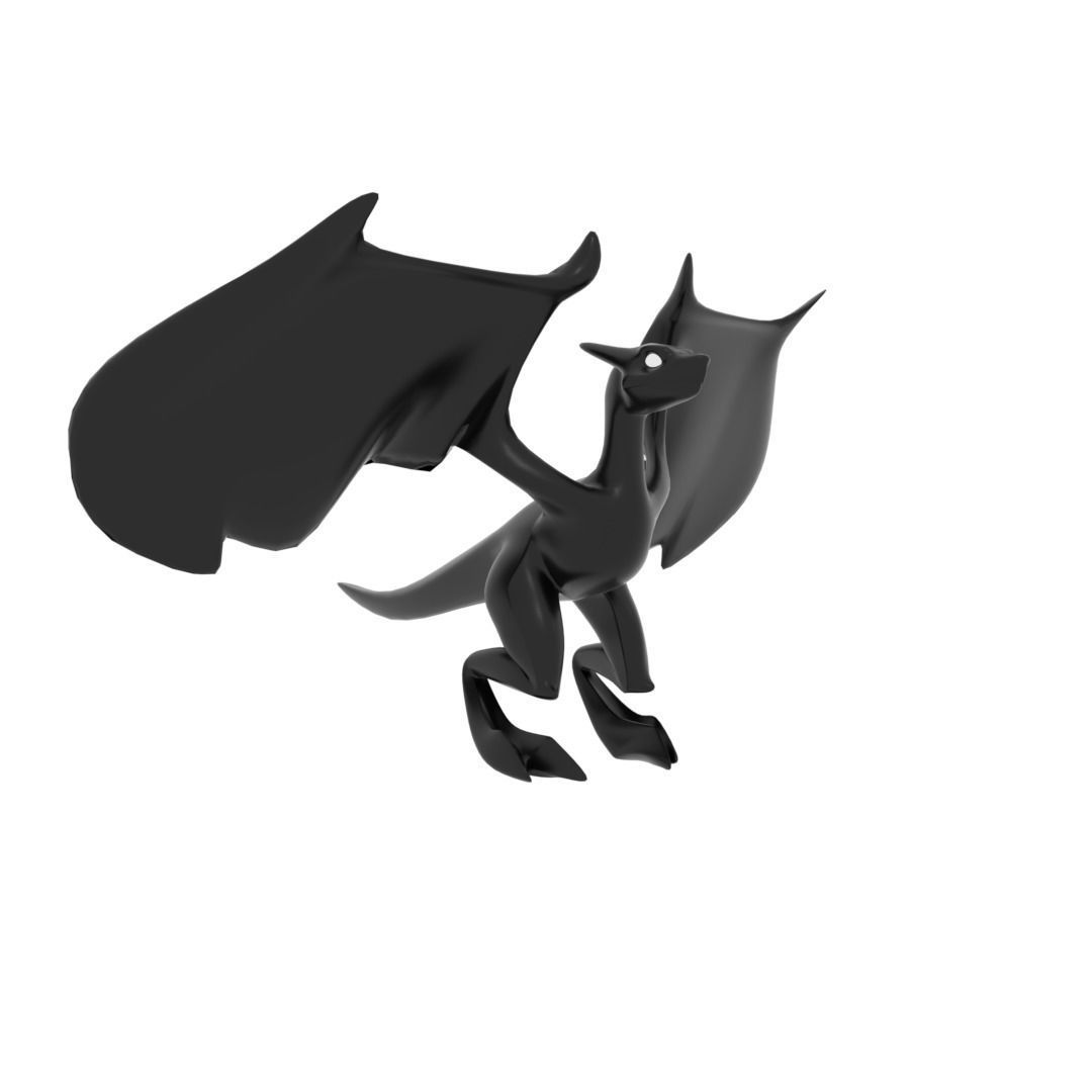 Small Flying Dragon Low-poly 3D model_10