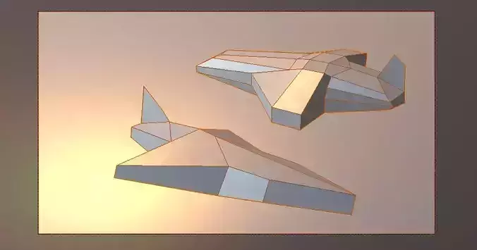 MEGA LOW poly airplane Low-poly 3D model