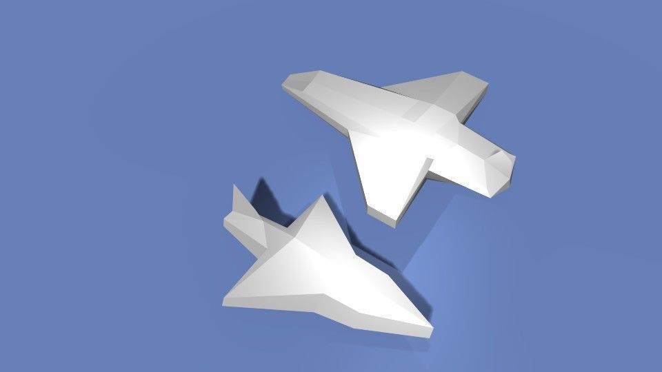 MEGA LOW poly airplane Low-poly 3D model_3