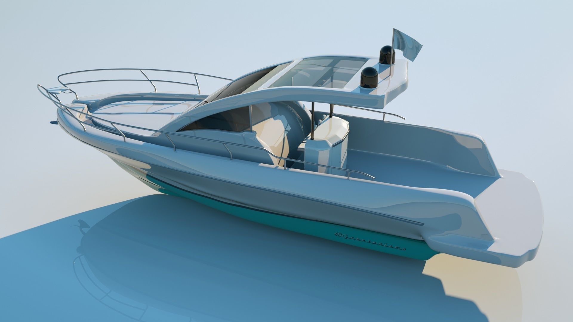 Speed boat base shape 3D model_9