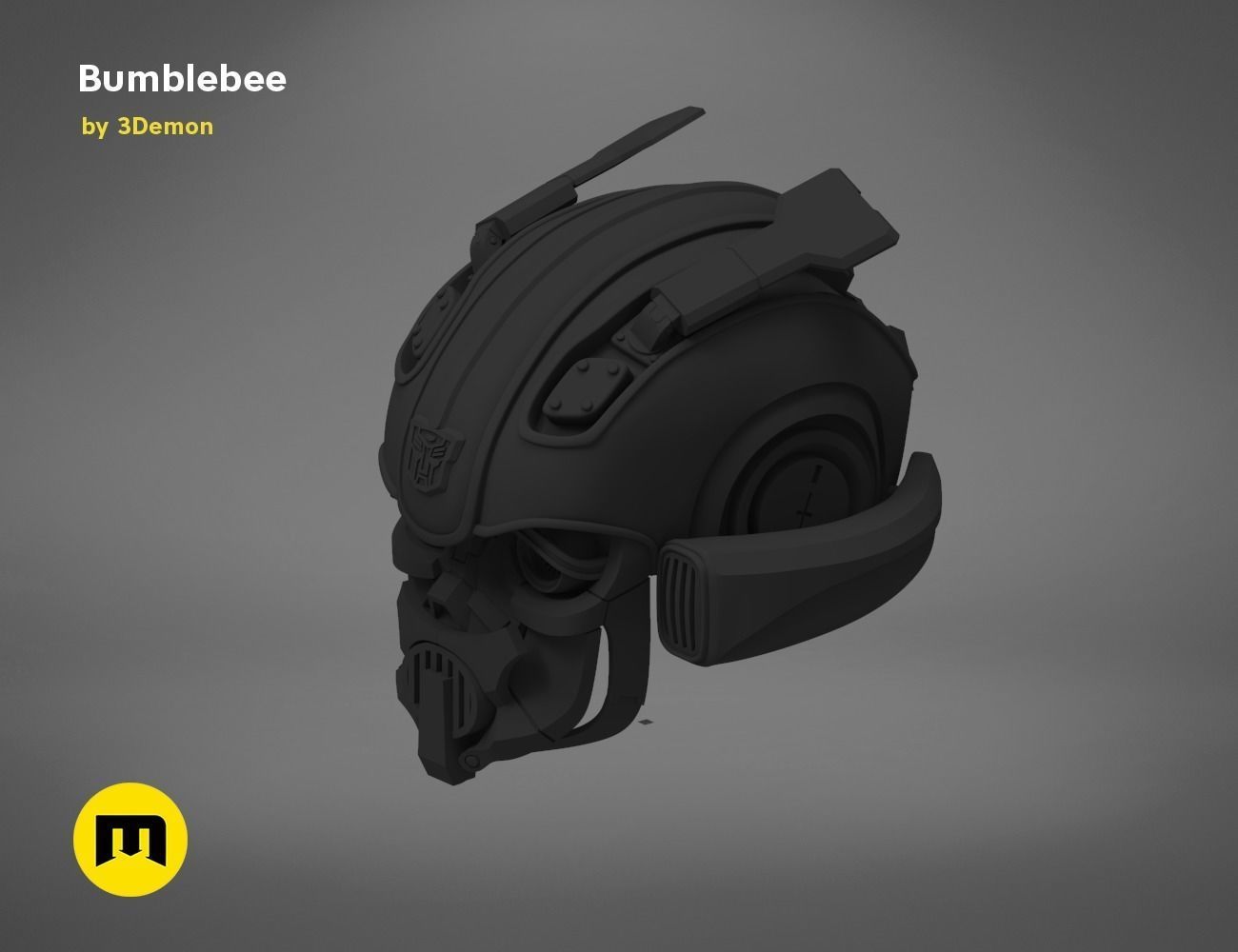 Bumblebee 2018 beetle wearable head  3D print model_33