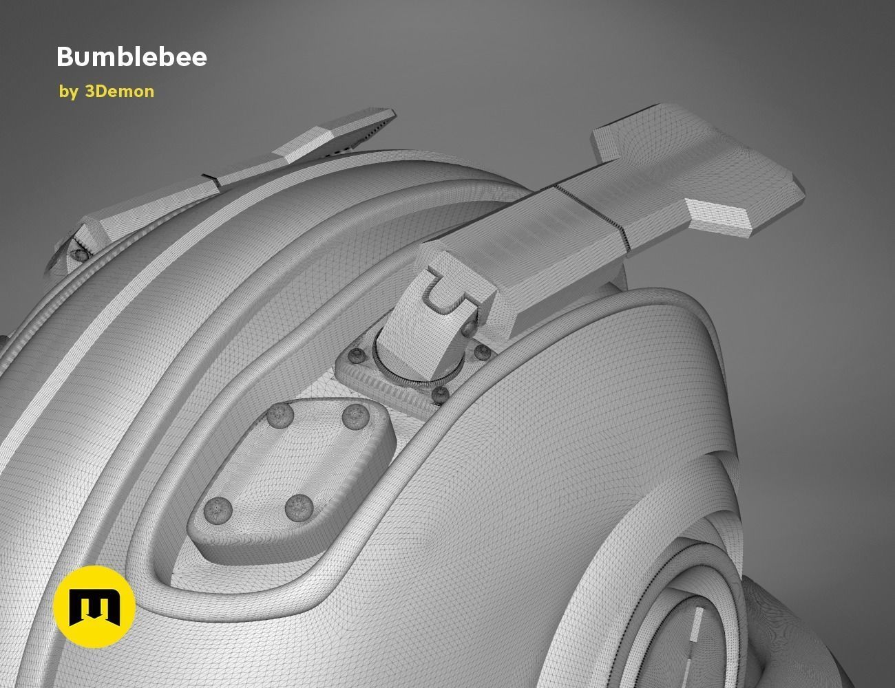Bumblebee 2018 beetle wearable head  3D print model_27