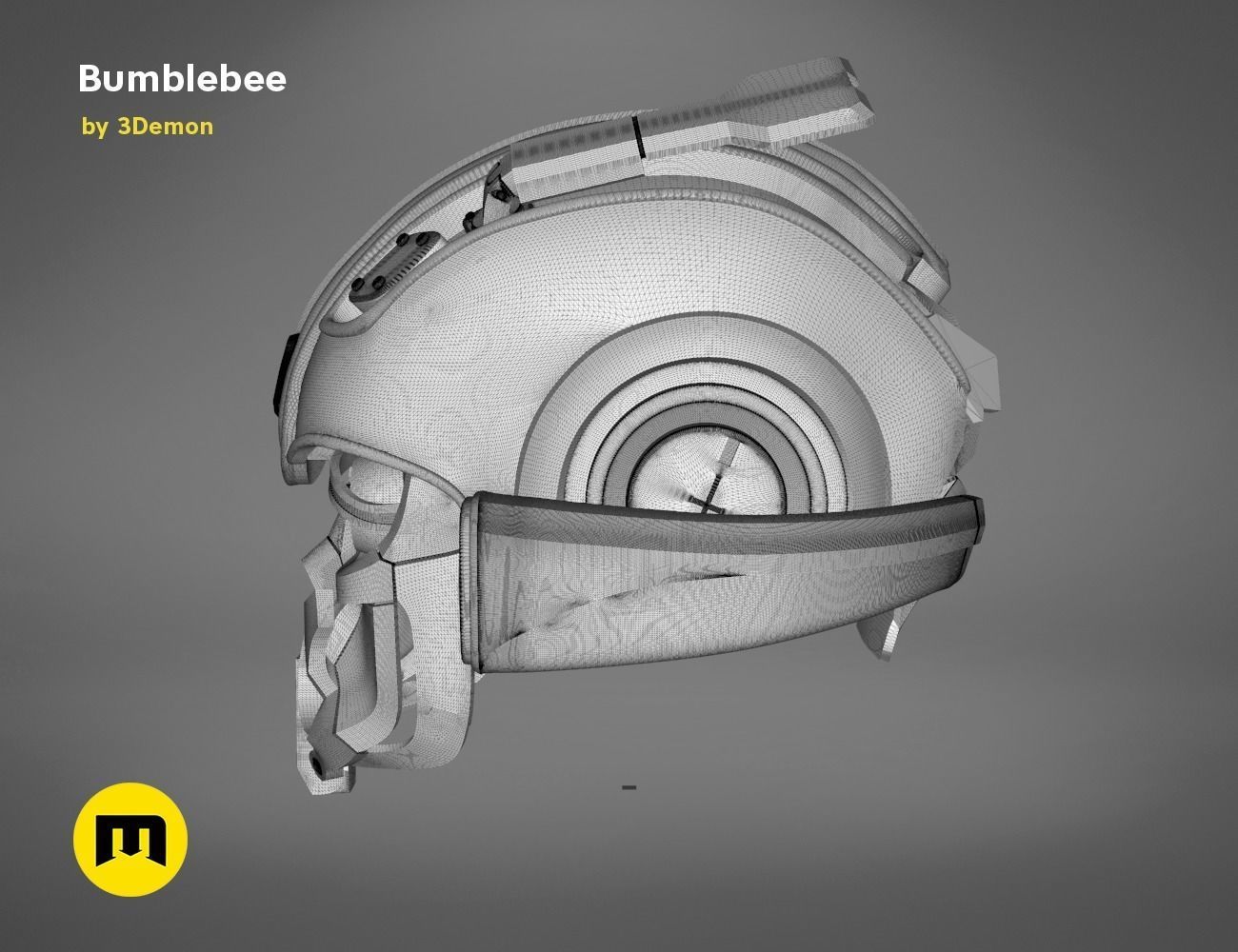 Bumblebee 2018 beetle wearable head  3D print model_25