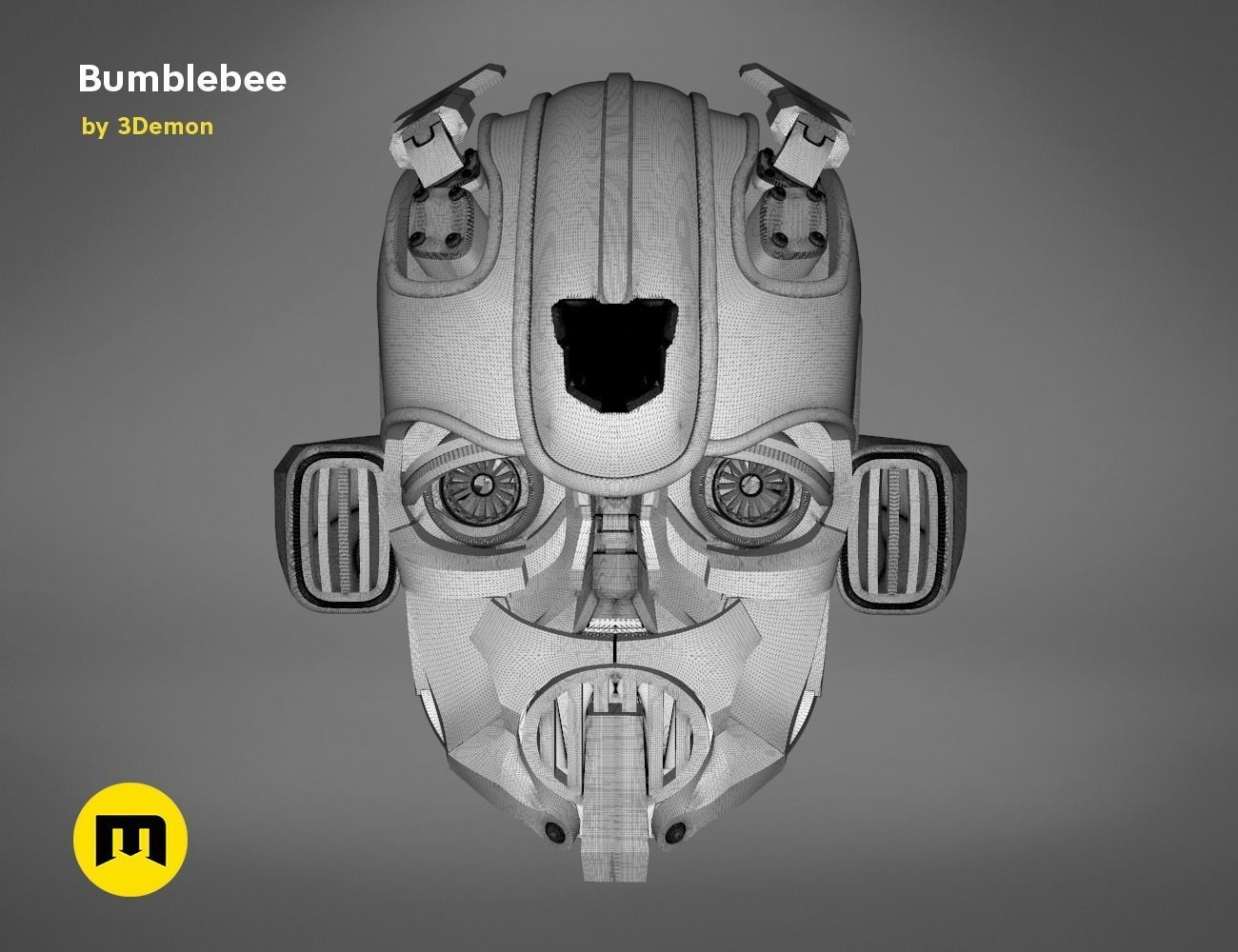 Bumblebee 2018 beetle wearable head  3D print model_20