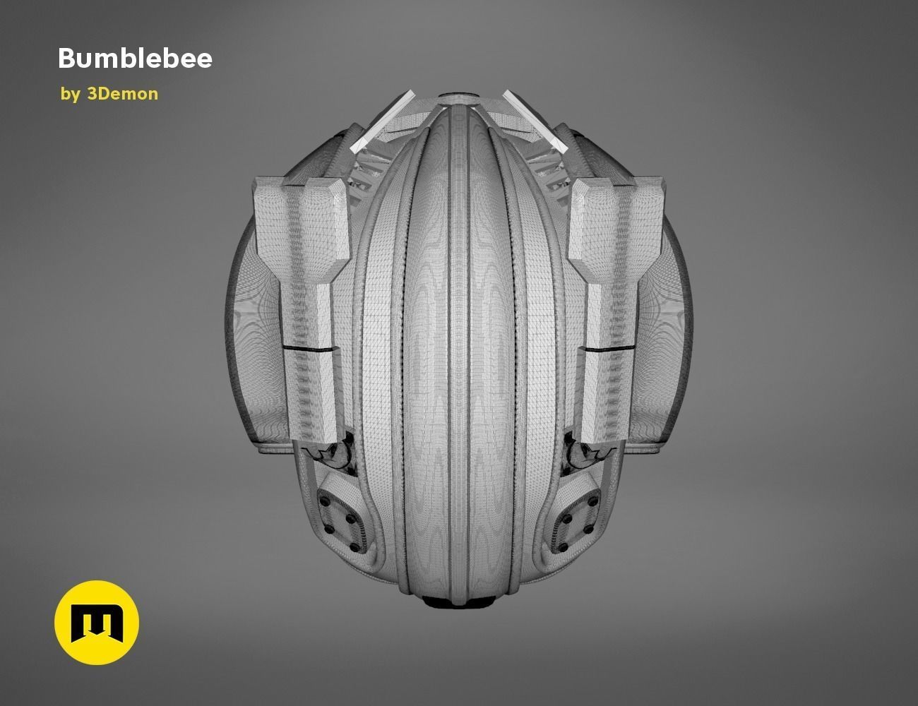 Bumblebee 2018 beetle wearable head  3D print model_28