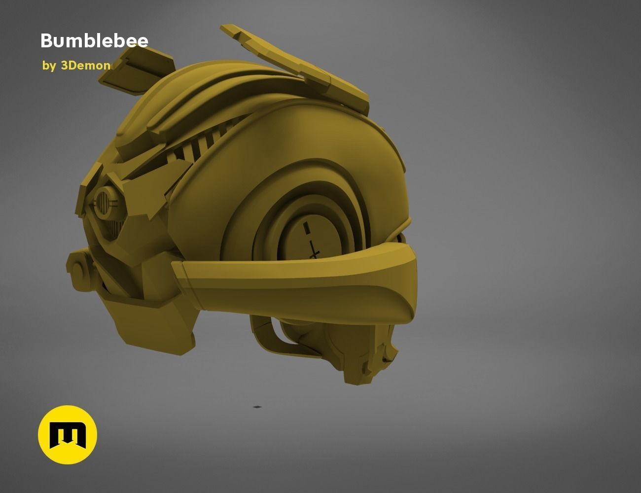 Bumblebee 2018 beetle wearable head  3D print model_2