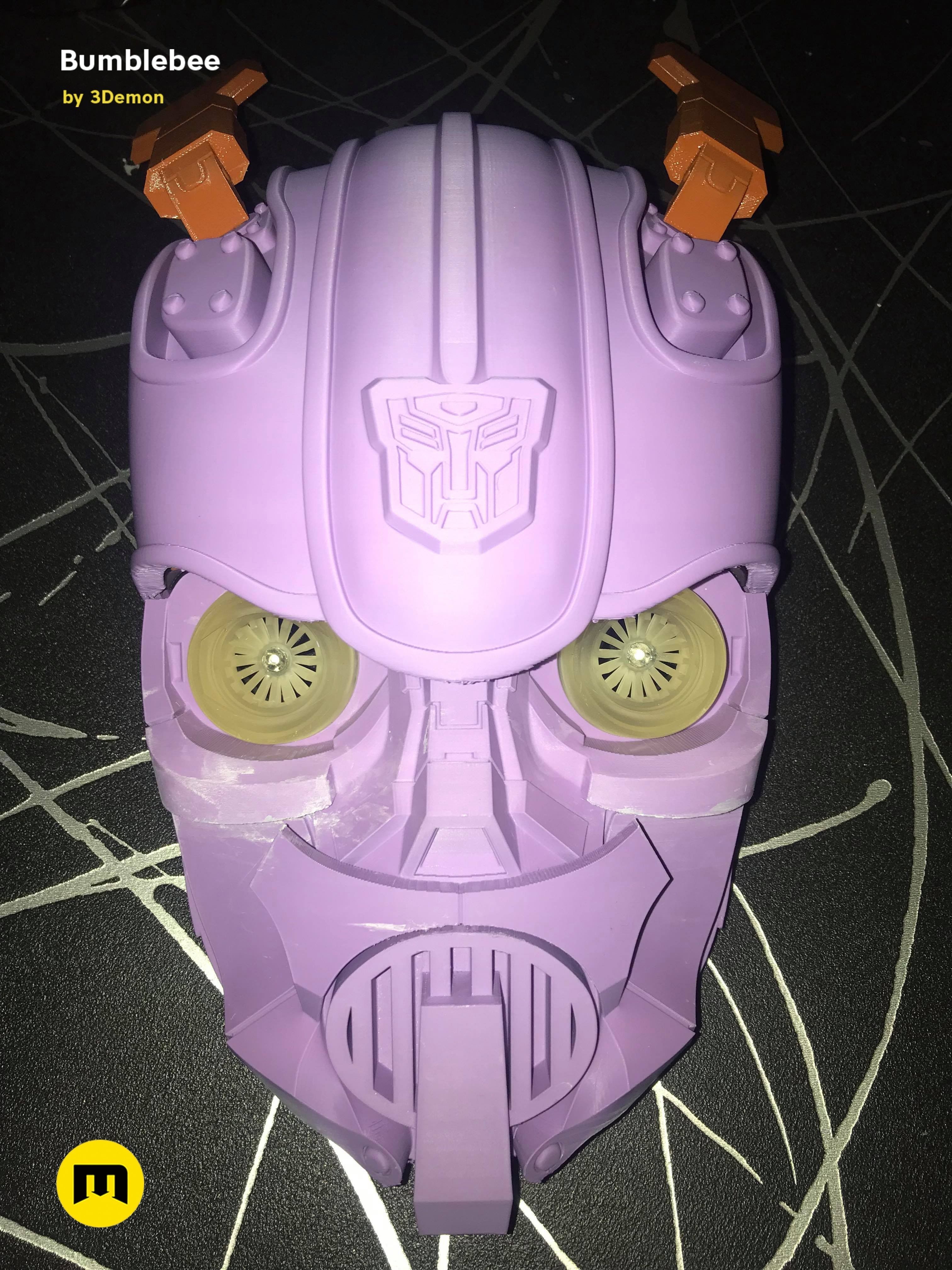 Bumblebee 2018 beetle wearable head  3D print model_42